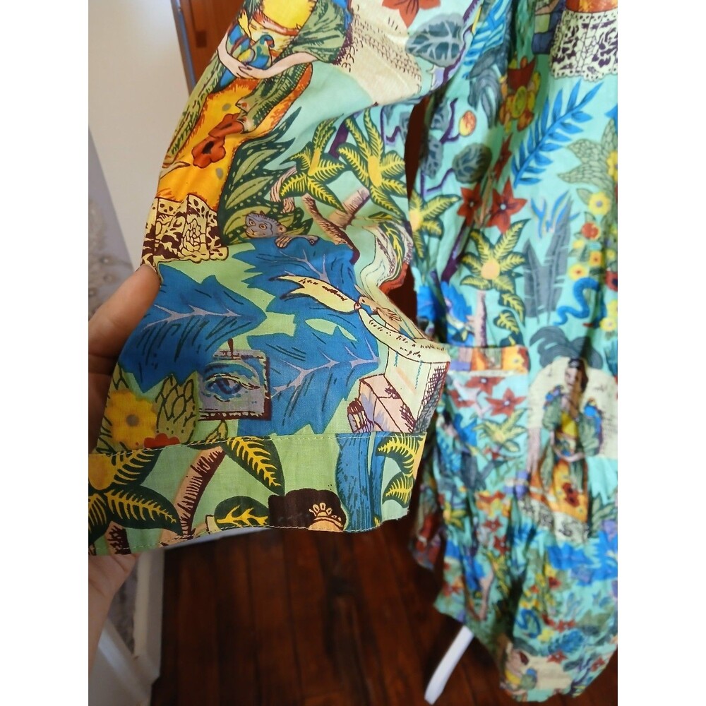 Craftluxe Kimono Robe Frida Kahlo Tropical Print 100% Cotton NWOT - Picture 8 of 16
